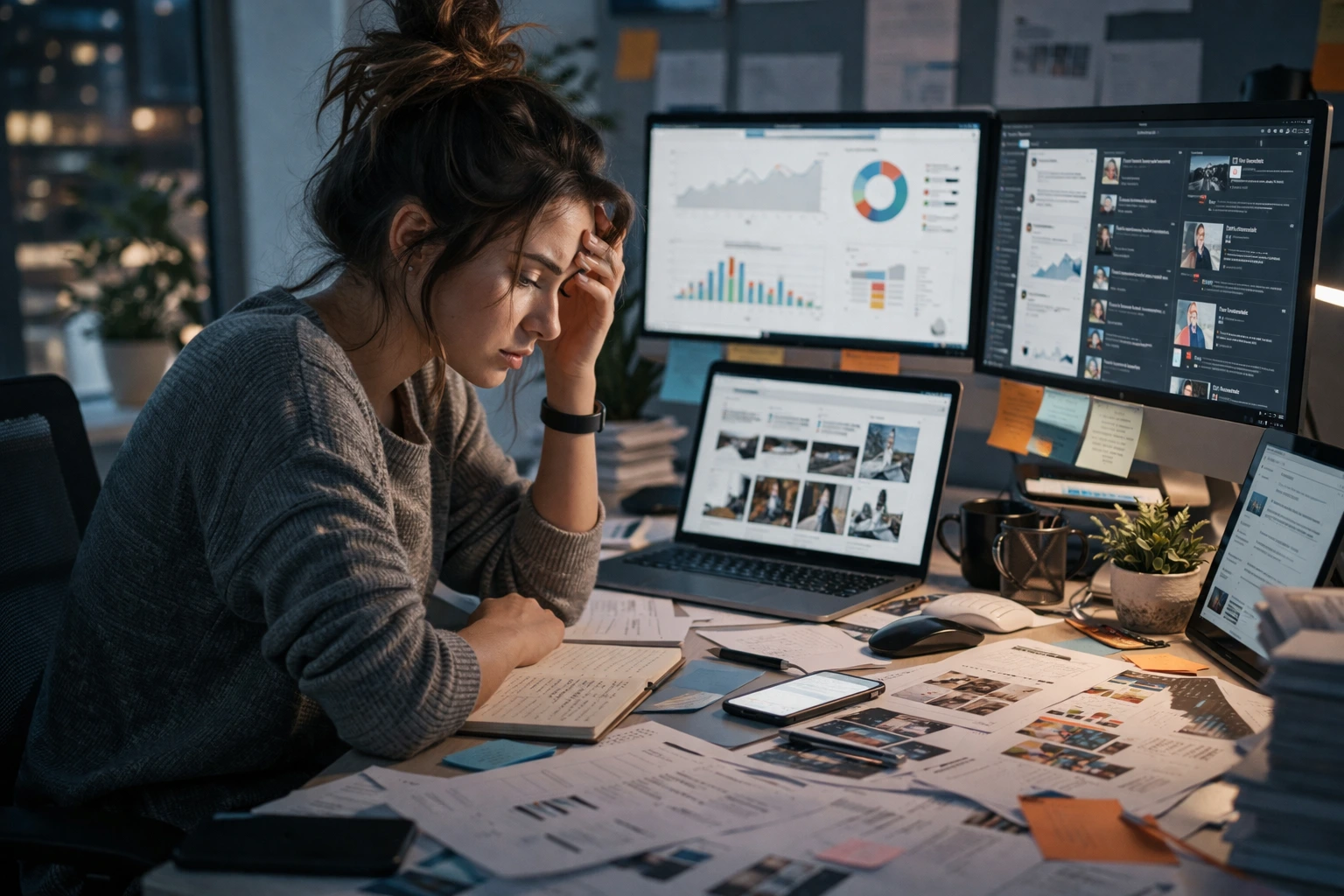 content strategy planning board connecting social email search and website