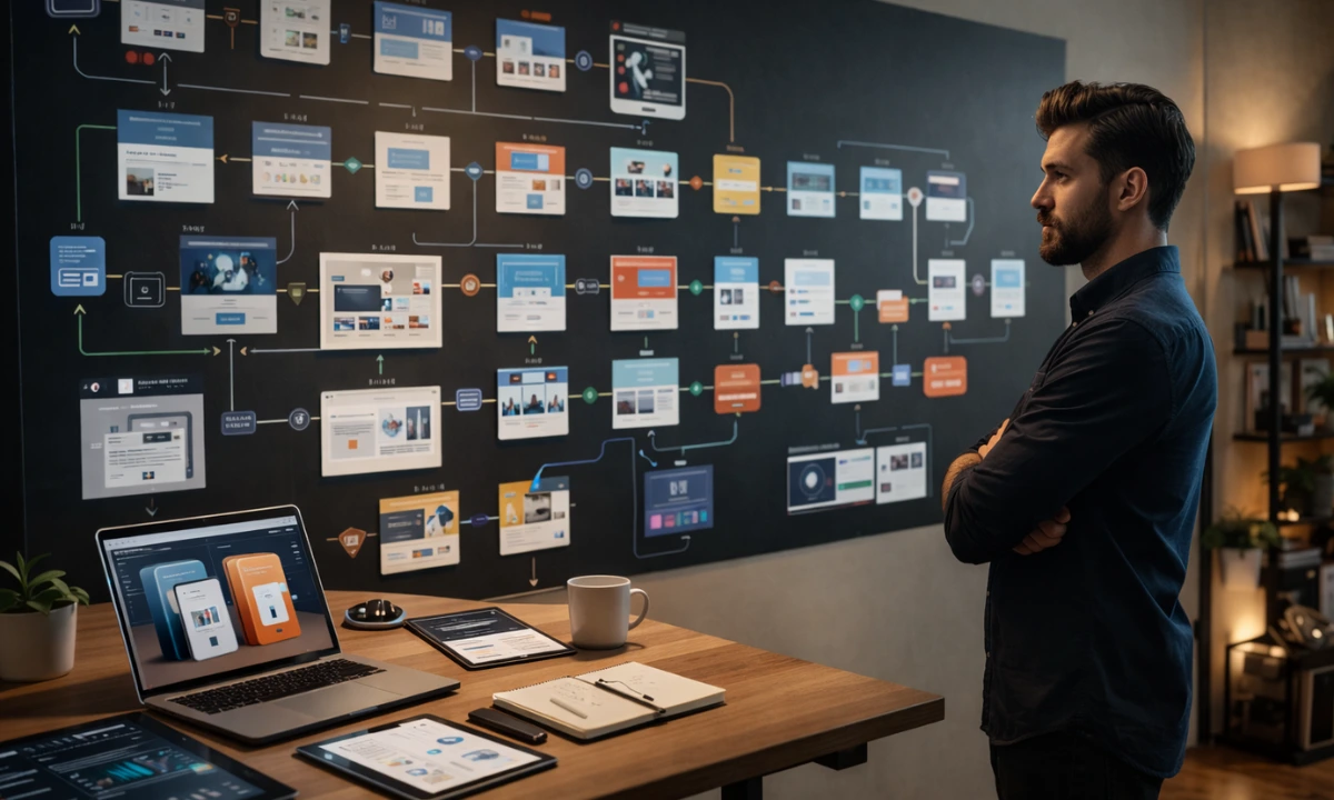 Modern entrepreneur workspace designed for a scalable digital product launch system