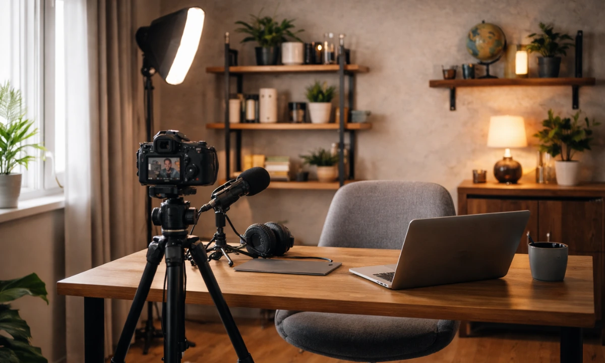 Professional home studio setup for creating better videos
